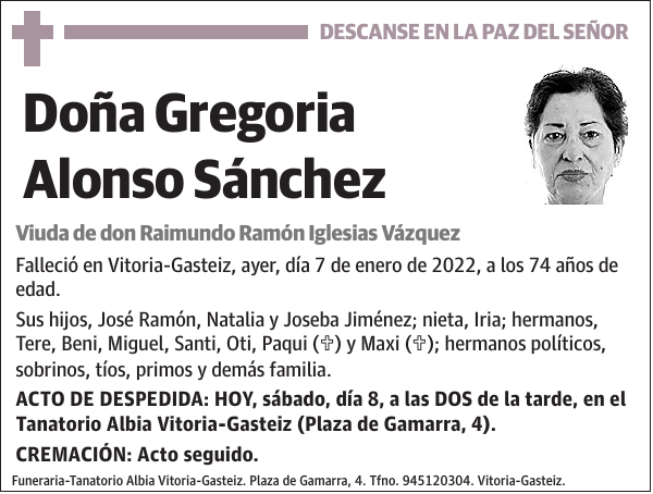 Gregoria Alonso Sánchez