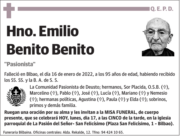 Hno. Emilio Benito Benito