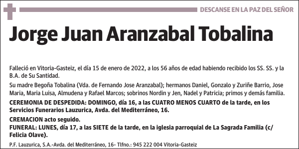 Jorge Juan Aranzabal Tobalina