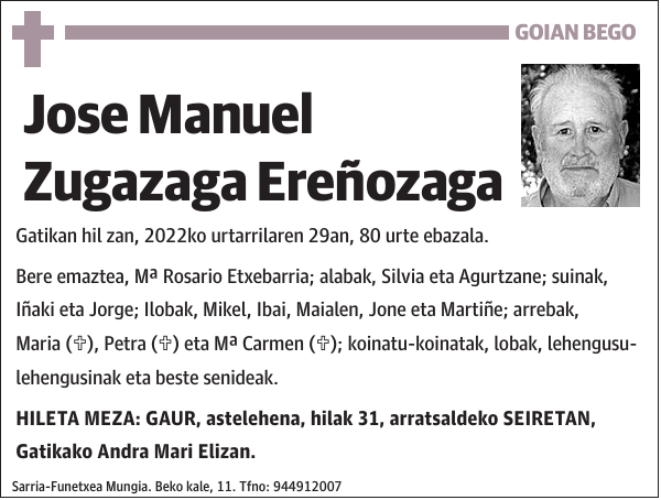 Jose Manuel Zugazaga Ereñozaga