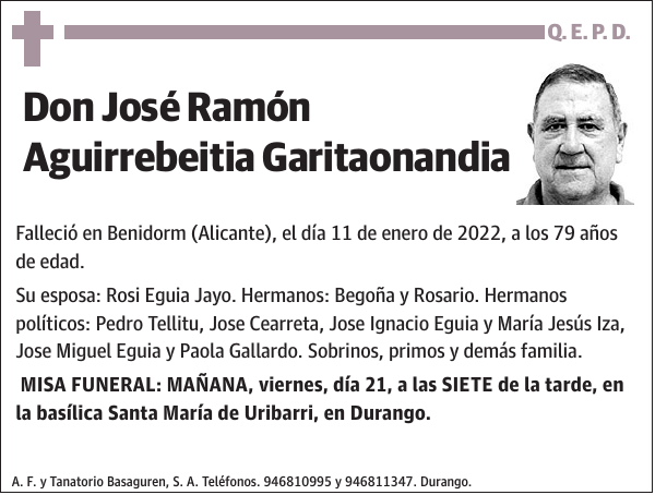 José Ramón Aguirrebeitia Garitaonandia