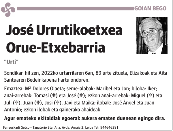 José Urrutikoetxea Orue-Etxebarria