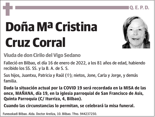 Mª Cristina Cruz Corral