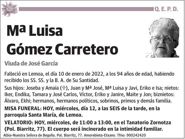 Mª Luisa Gómez Carretero