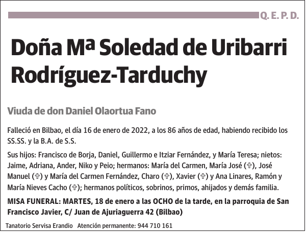 Mª Soledad de Uribarri Rodríguez-Tarduchy