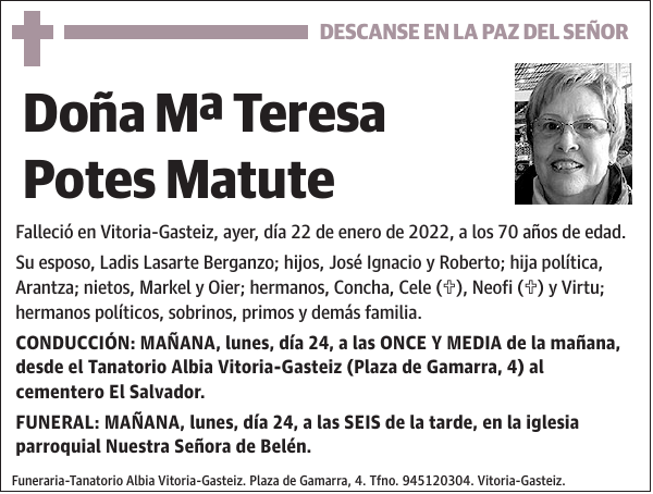 Mª Teresa Potes Matute