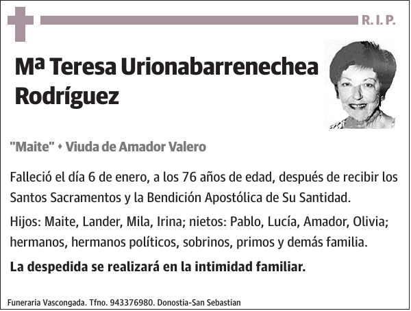 Mª Teresa Urionabarrenechea Rodríguez