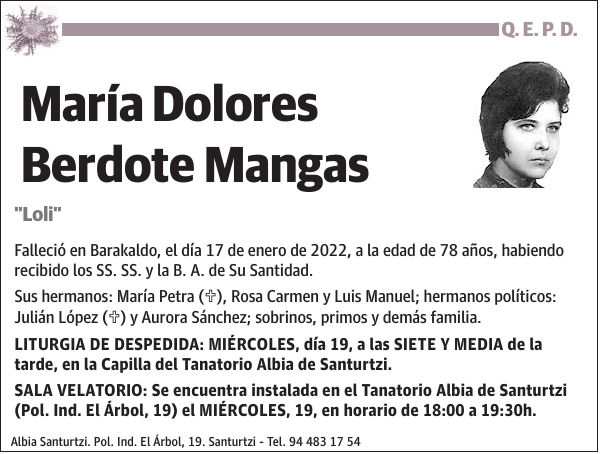 María Dolores Berdote Mangas