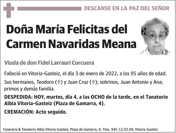 María Felicitas del Carmen Navaridas Meana