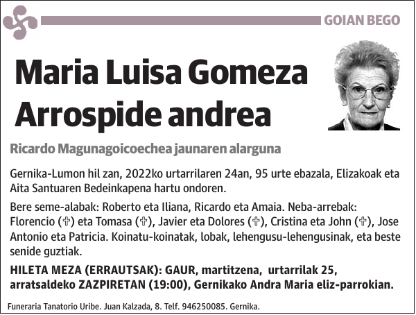 Maria Luisa Gomeza Arrospide