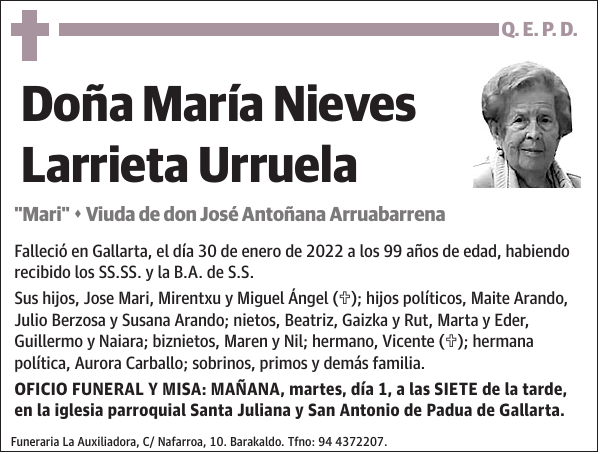 María Nieves Larrieta Urruela