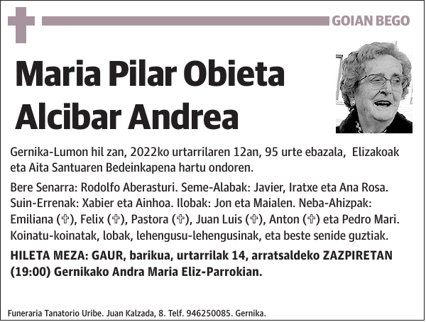 Maria Pilar Obieta Alcibar