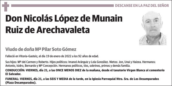 Nicolás López de Munain Ruiz de Arechavaleta