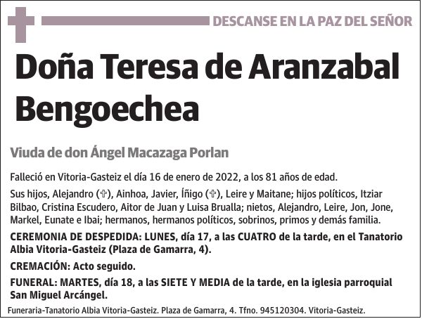 Teresa de Aranzabal Bengoechea