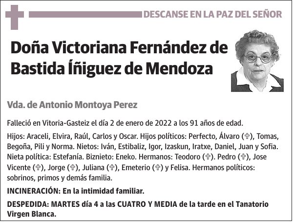 Victoriana Fernández de Bastida Íñiguez de Mendoza
