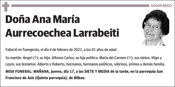 Ana María Aurrecoechea Larrabeiti