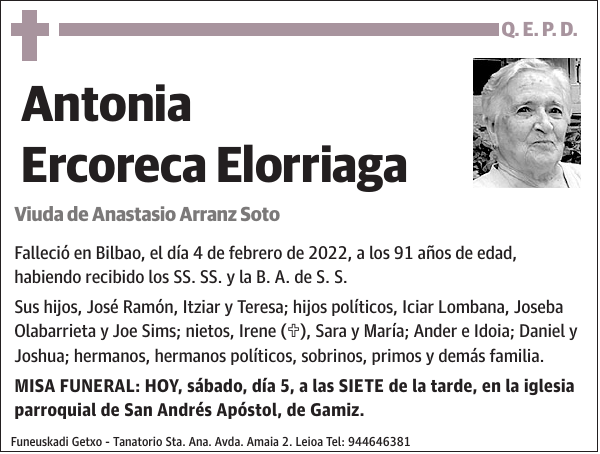 Antonia Ercoreca Elorriaga