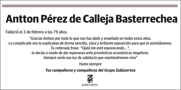 Antton Pérez de Calleja Basterrechea