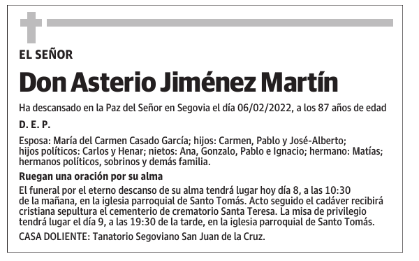 Don Asterio Jiménez Martín