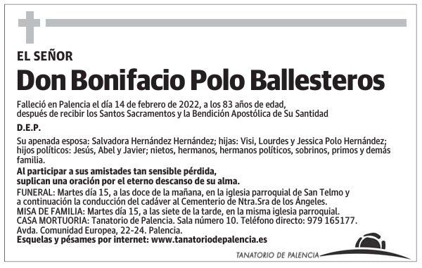 Don Bonifacio Polo Ballesteros
