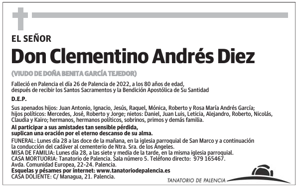 Don Clementino Andrés Diez
