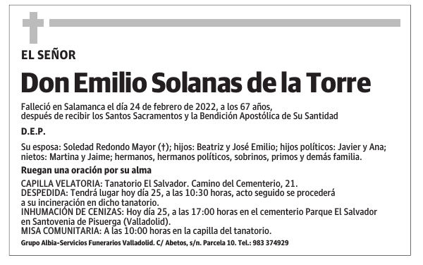 Don Emilio Solanas de la Torre