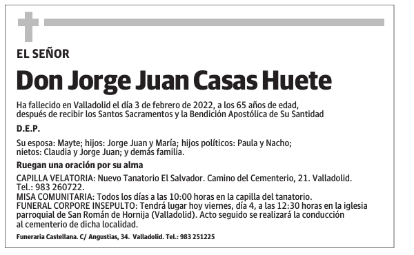 Don Jorge Juan Casas Huete