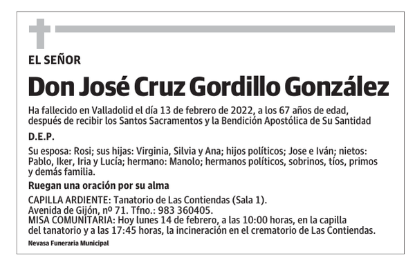 Don José Cruz Gordillo González