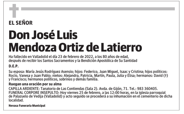 Don José Luis Mendoza Ortiz de Latierro