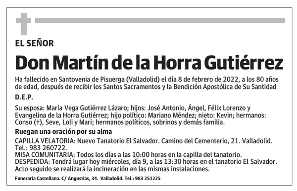 Don Martín de la Horra Gutiérrez