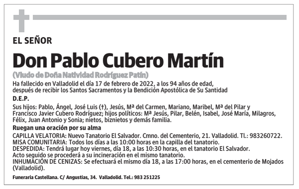 Don Pablo Cubero Martín