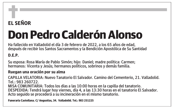 Don Pedro Calderón Alonso