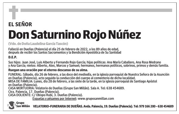 Don Saturnino Rojo Núñez