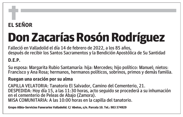 Don Zacarías Rosón Rodríguez