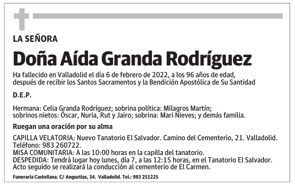 Doña Aída Granda Rodríguez
