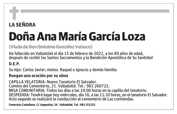 Doña Ana María García Loza