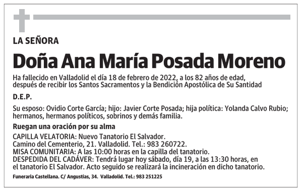 Doña Ana María Posada Moreno