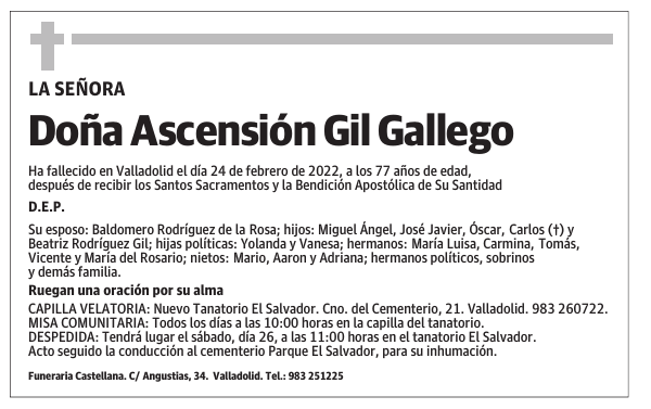 Doña Ascensión Gil Gallego