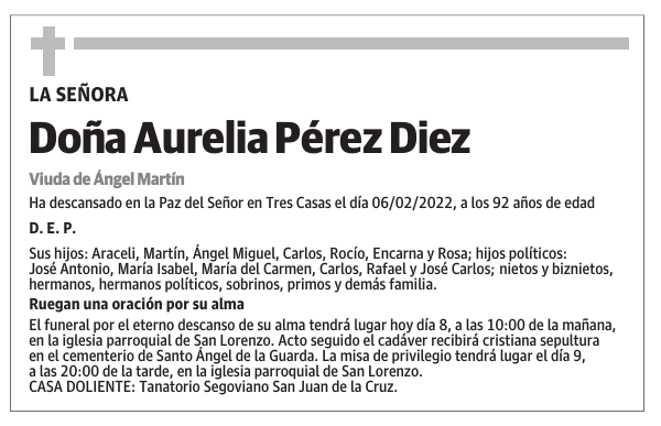 Doña Aurelia Pérez Diez