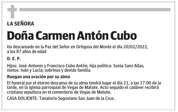 Doña Carmen Antón Cubo