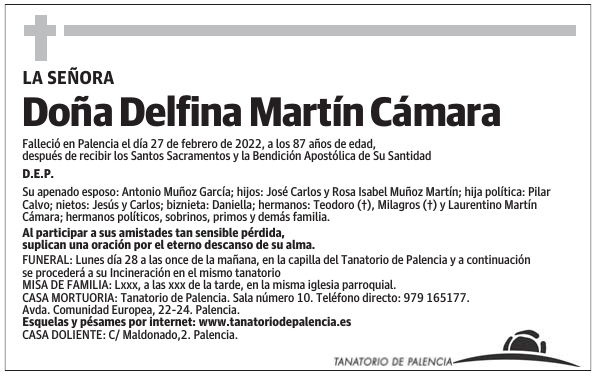 Doña Delfina Martín Cámara