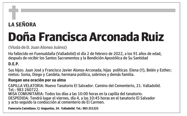 Doña Francisca Arconada Ruiz