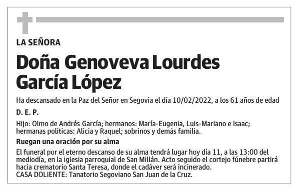 Doña Genoveva Lourdes García López