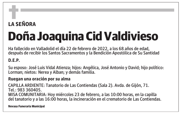 Doña Joaquina Cid Valdivieso