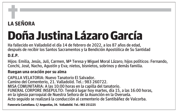 Doña Justina Lázaro García