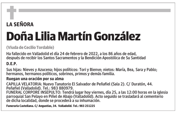 Doña Lilia Martín González