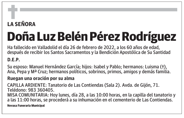 Doña Luz Belén Pérez Rodríguez