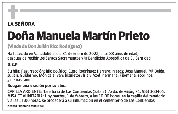 Doña Manuela Martín Prieto