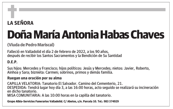 Doña María Antonia Habas Chaves