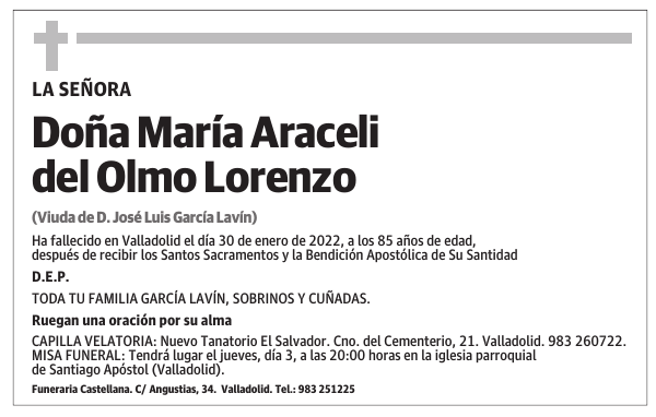 Doña María Araceli del Olmo Lorenzo